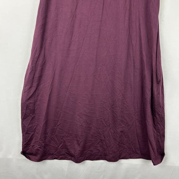 Wool& WoolAnd Maggie Merino Wool Swing Dress Short Sleeve Purple Women's L Long - Picture 7 of 8